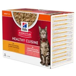 Hill's Science Plan Healthy Cuisine Adult Multipack Voor Katten Met Kip En Zalm