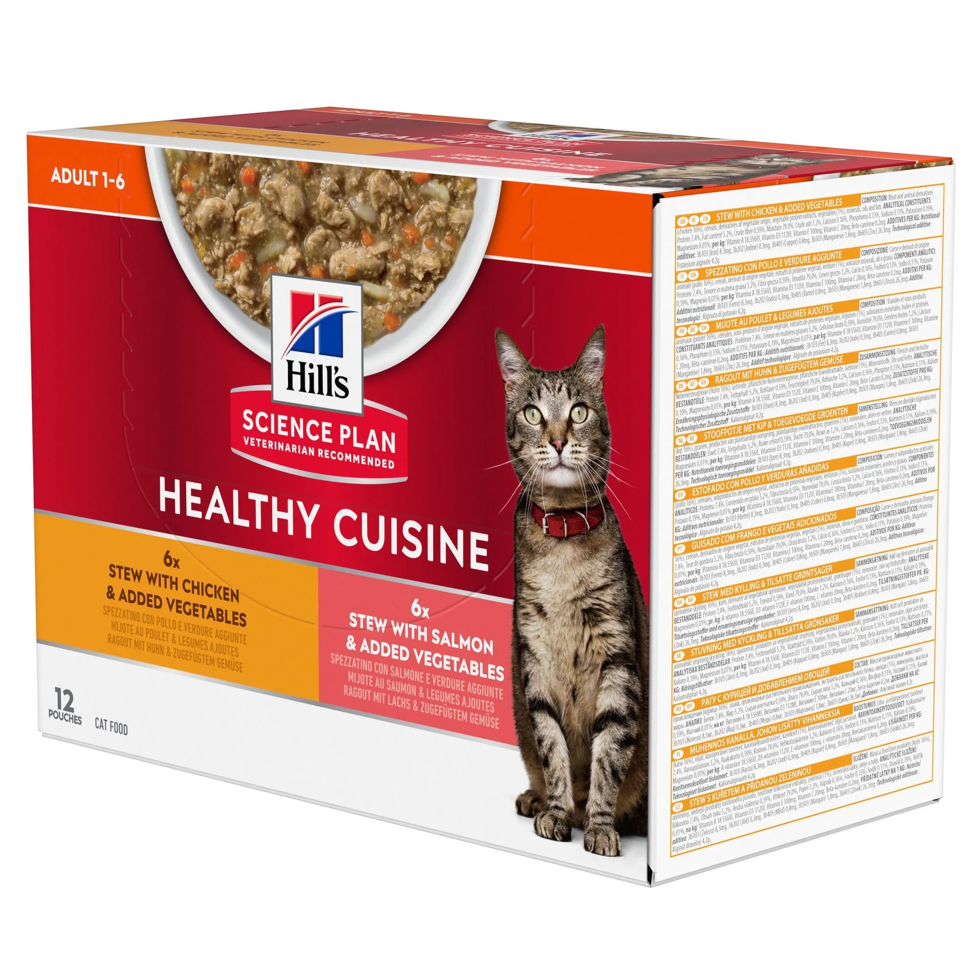 Hill's Science Plan Healthy Cuisine Adult Multipack Voor Katten Met Kip En Zalm