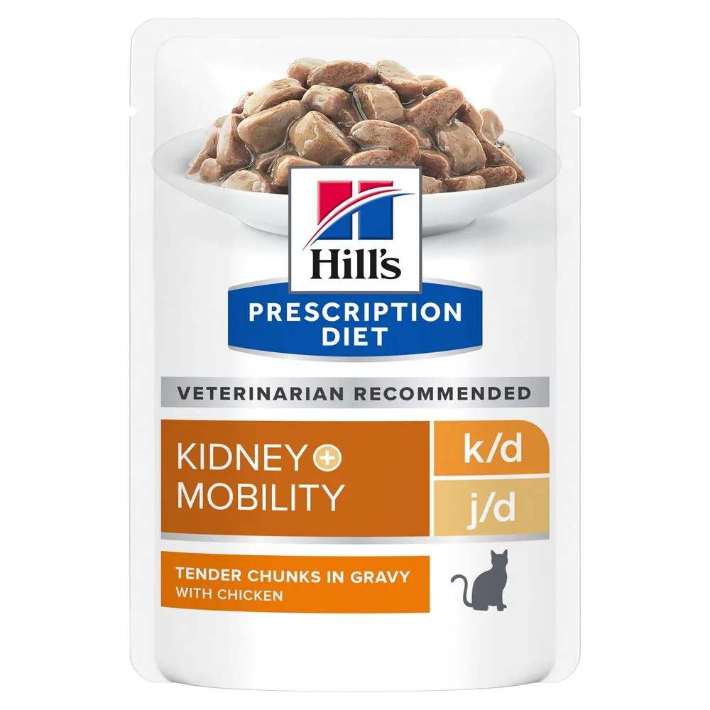 Hill's Hill’s Prescription Diet K/D + Mobility – Kattenvoer Met Kip – 12x85g