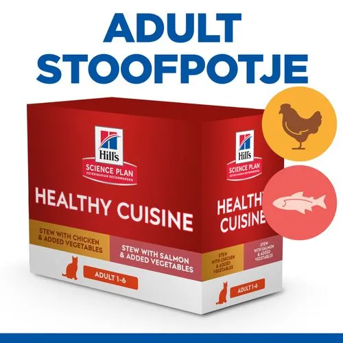 Hill's Science Plan Healthy Cuisine Adult Multipack Voor Katten Met Kip En Zalm - Afbeelding 2