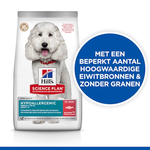 Hill's Science Plan Hypoallergenic Medium Hond Met Zalm 14kg - Afbeelding 2