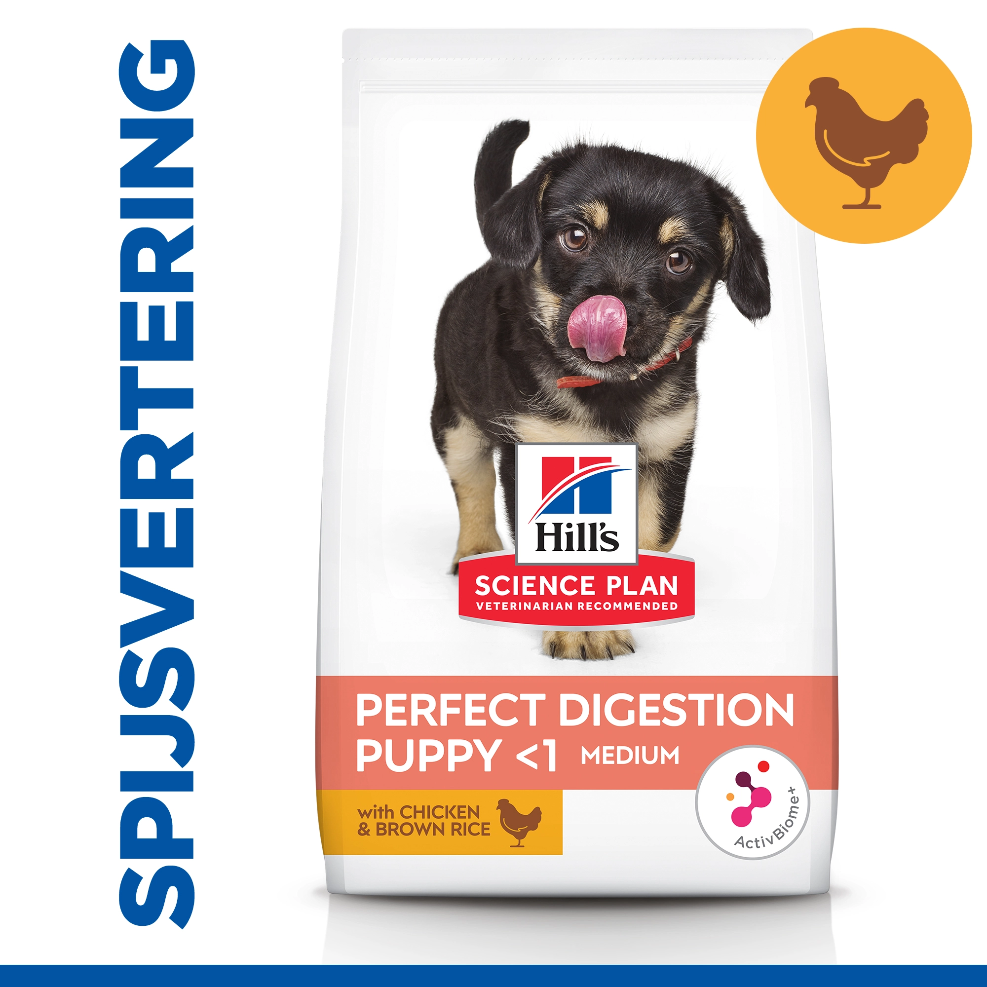 Hill's Science Plan Puppy Perfect Digestion Medium Met Kip En Bruine Rijst Hondenvoer 14kg - Afbeelding 2