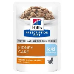 Hill's K/D Feline Kidney Care Early Stage Maaltijdzakjes Kip - 12 X 85 Gram