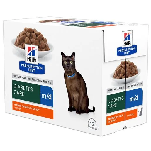 Hill's Prescription Diet Kat M/d Maaltijdzakje (kip) - 4 X (12 X 85 Gram) - Afbeelding 2